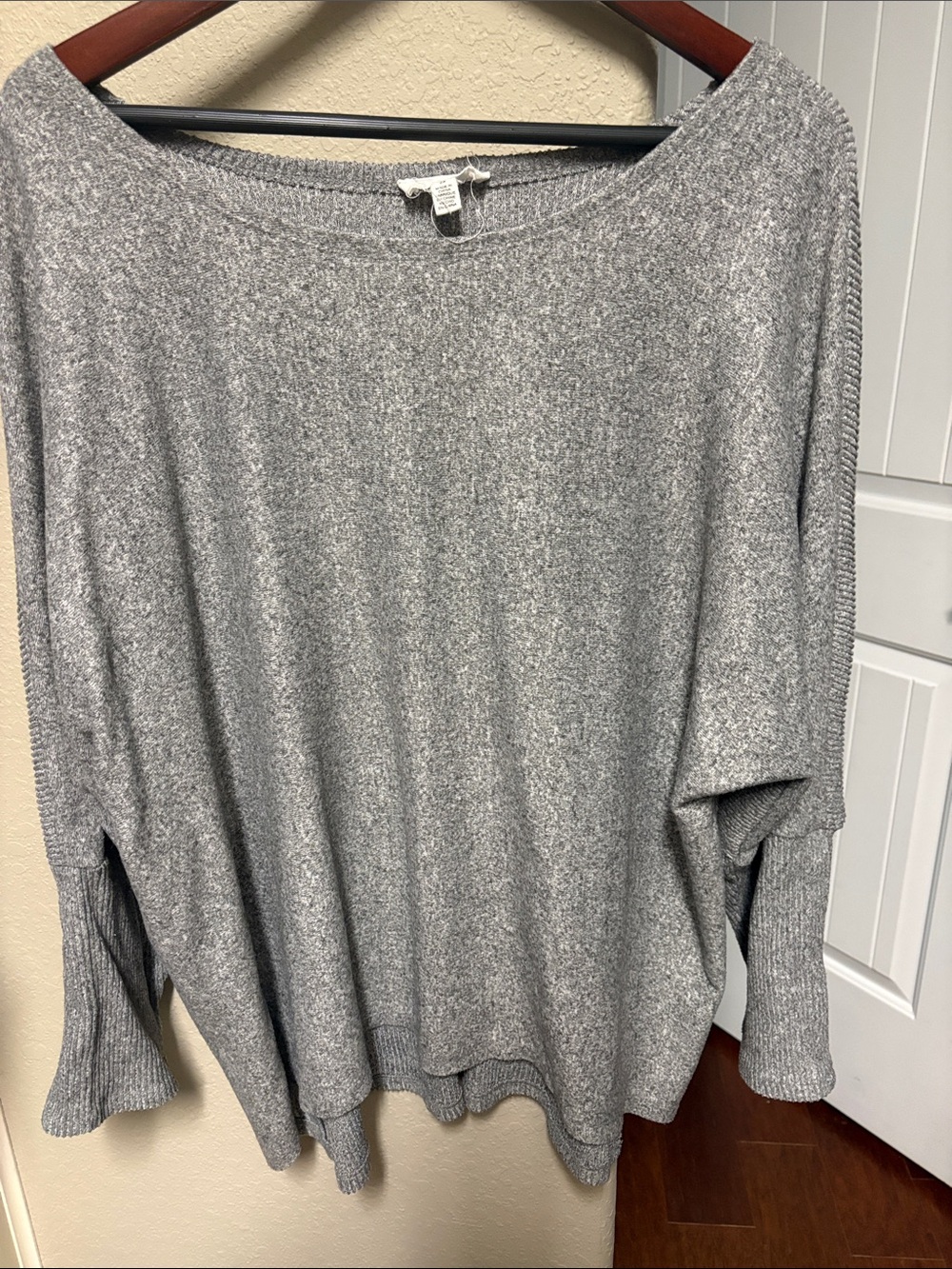 Cozy Lightweight Gray Boatneck Sweater